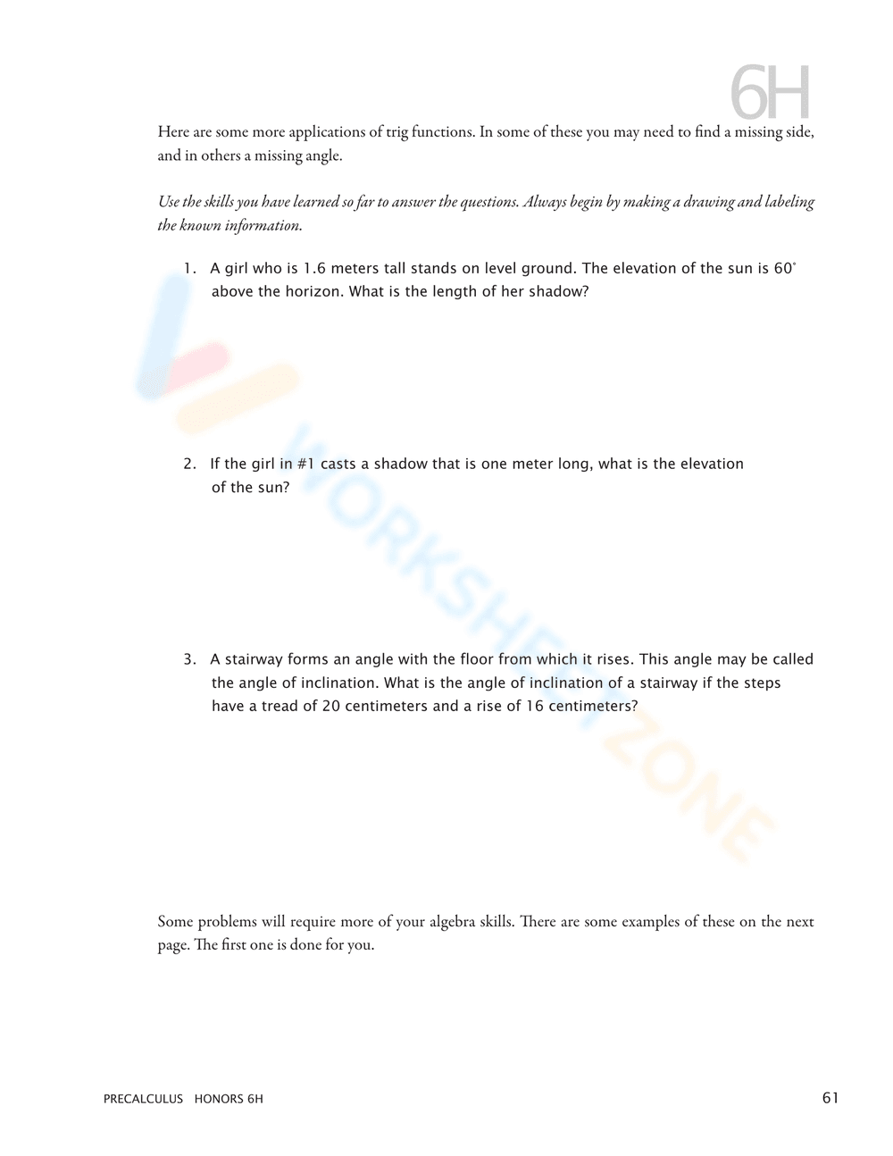 Trigonometry Word Problems: Elevation & Depression - Page 13