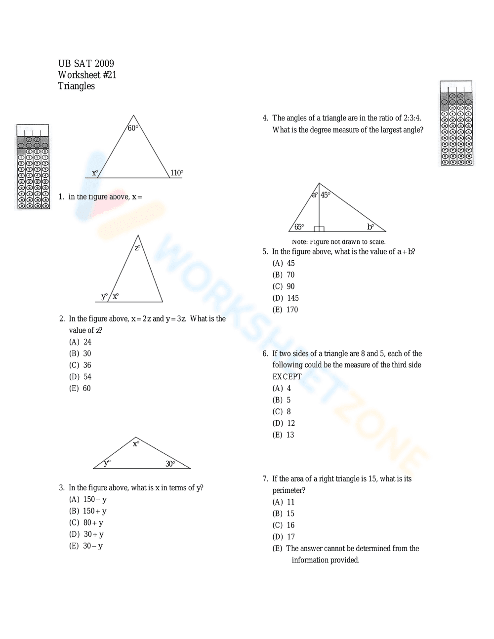 Special Angles Trigonometry Practice - Page 1