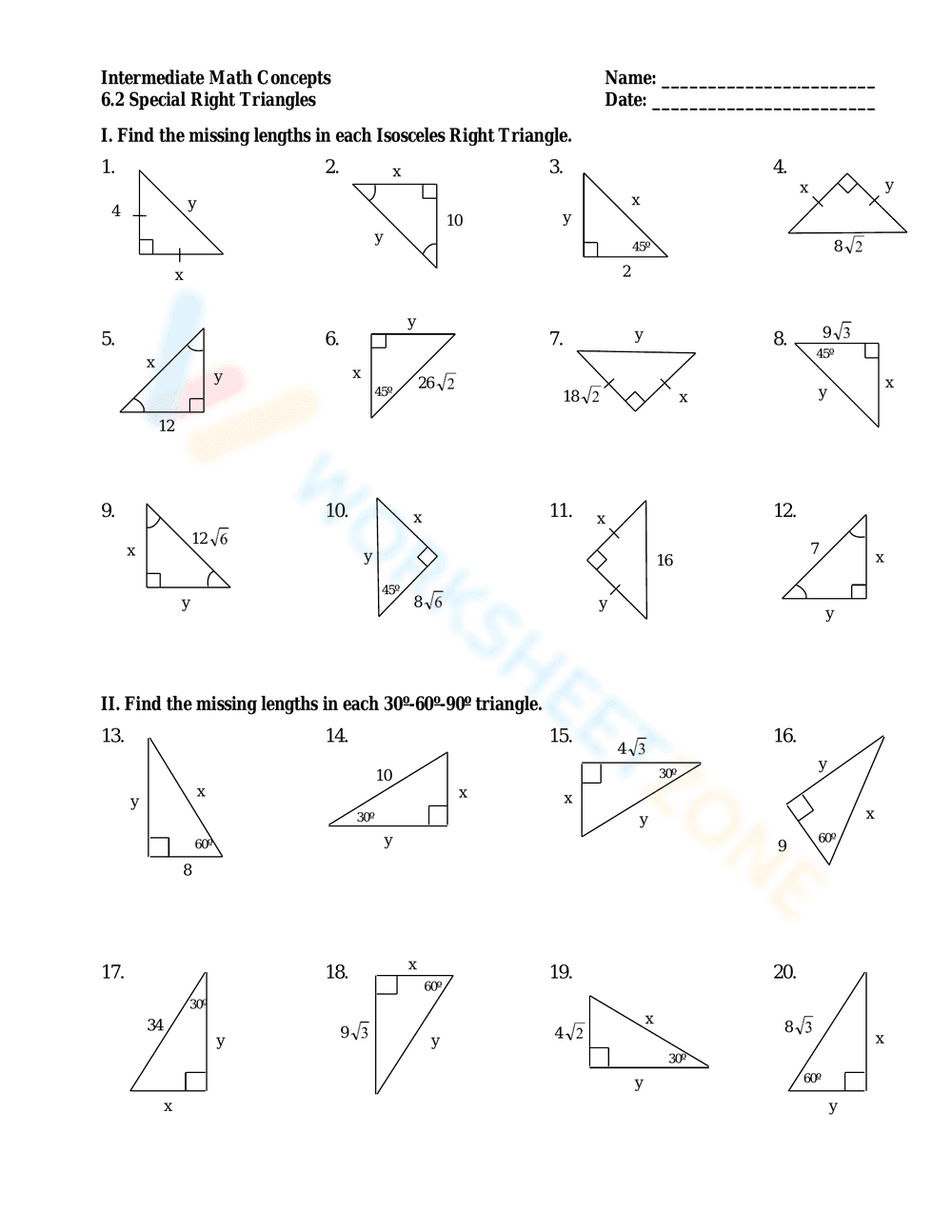 Understanding Right Triangles (Geometry) - Page 1