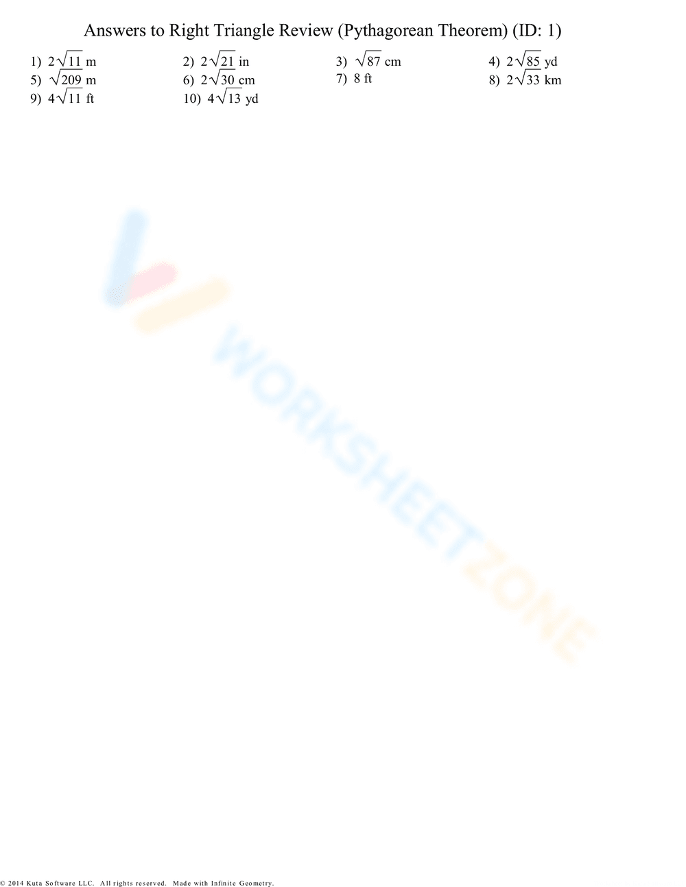 Special Right Triangles Review Worksheet - Page 4