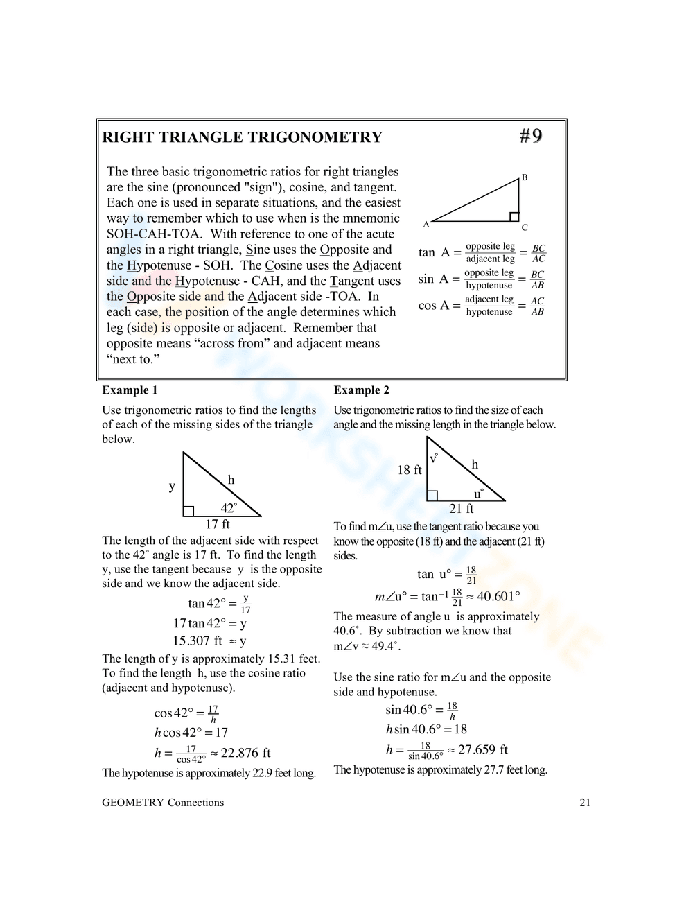 Special Right Triangles Review Worksheet - Page 5