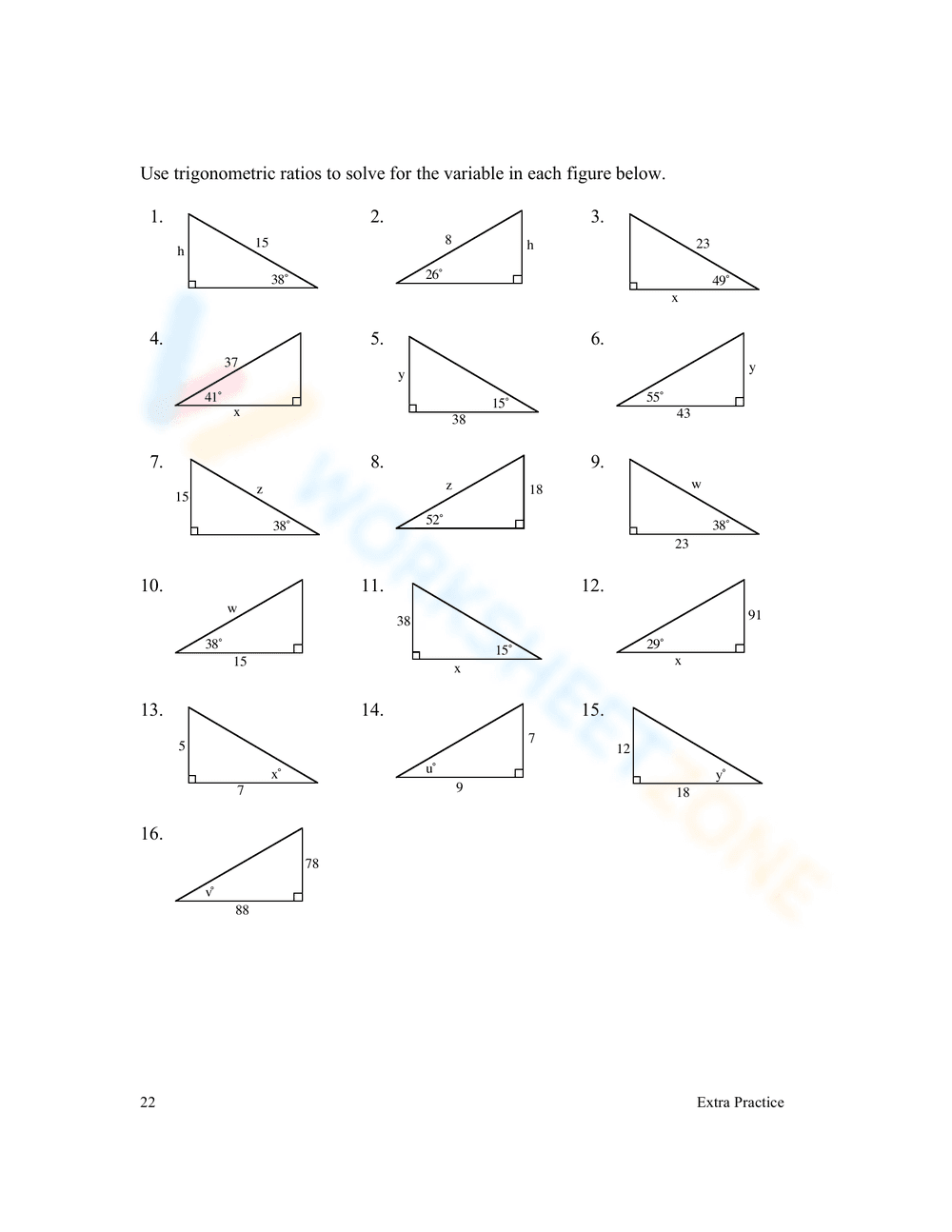 Special Right Triangles Review Worksheet - Page 6