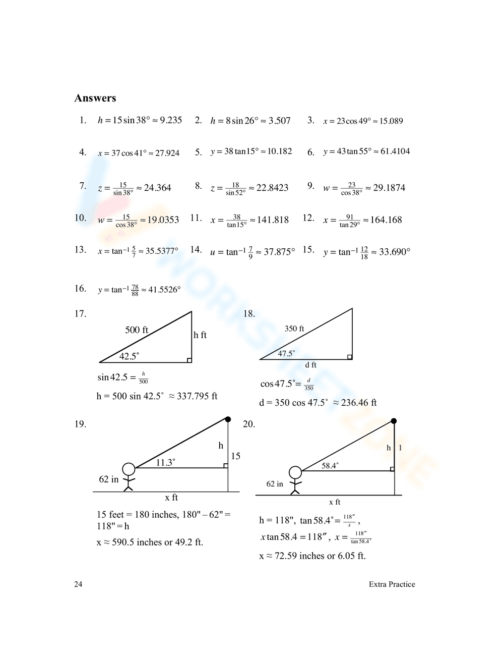 Special Right Triangles Review Worksheet - Page 8