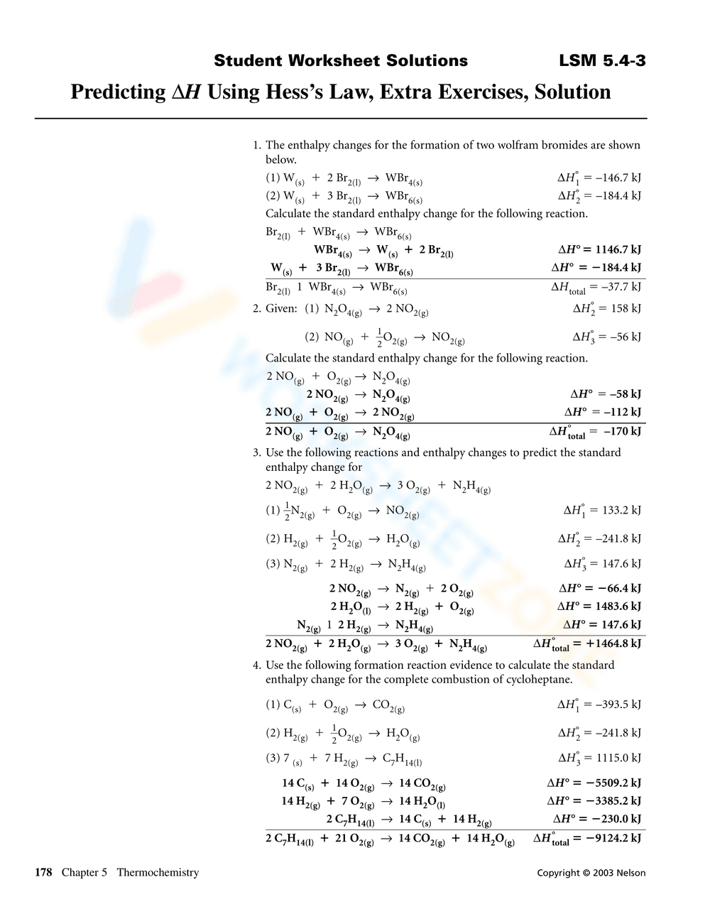 Predicting ΔH Using Hess's Law - Page 2