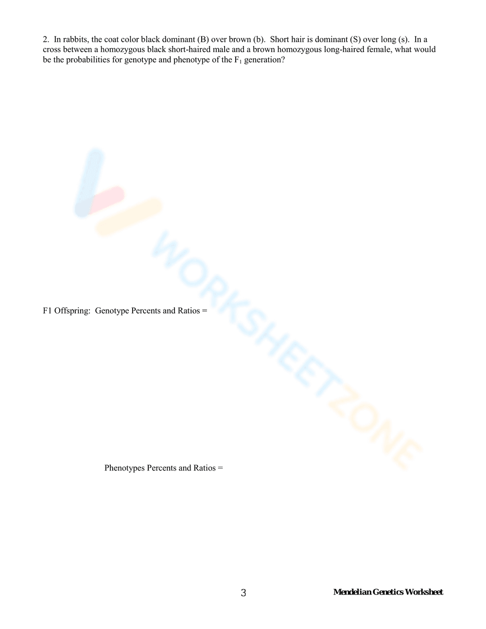 Punnett Squares Dihybrid Crosses Practice Worksheet - Page 2