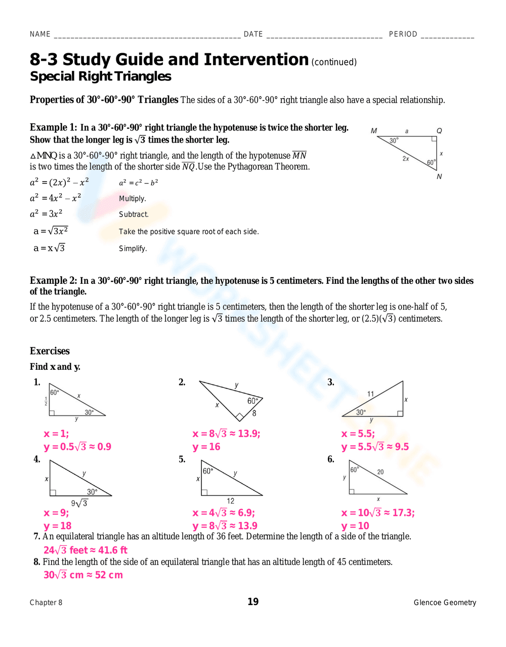 Explore Properties of 45-45-90 Triangles Worksheet - Page 2