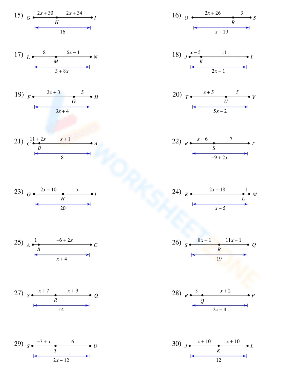 Apply Segment Addition Postulate - Page 2
