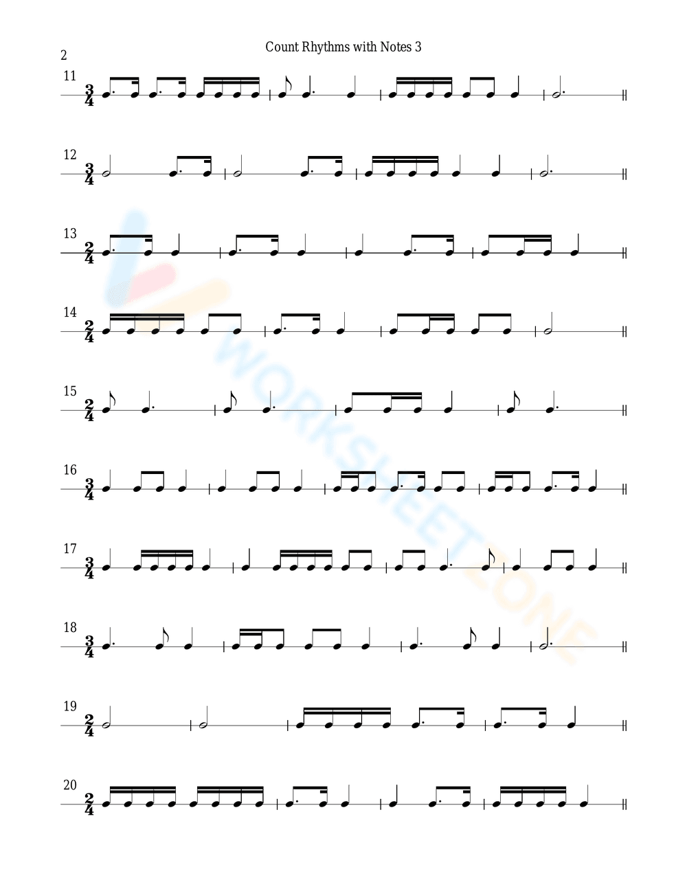 Updated: Counting Rhythms with Notes - Page 2