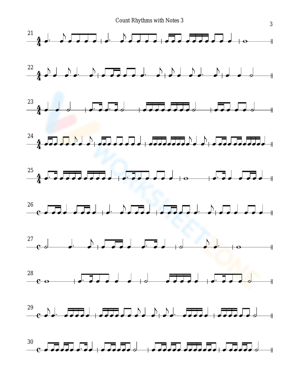 Updated: Counting Rhythms with Notes - Page 3