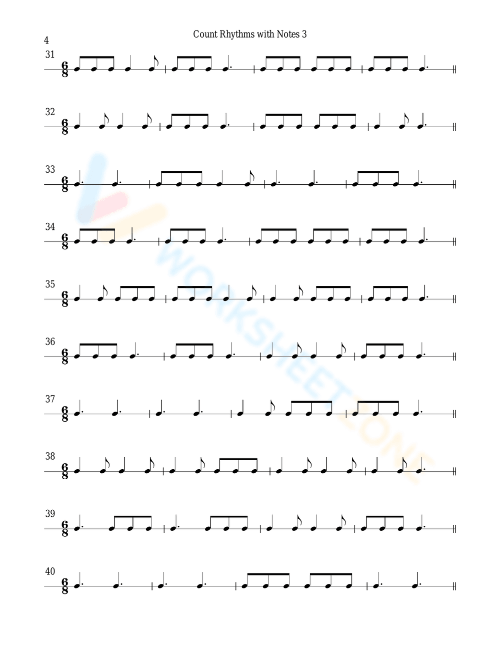 Updated: Counting Rhythms with Notes - Page 4