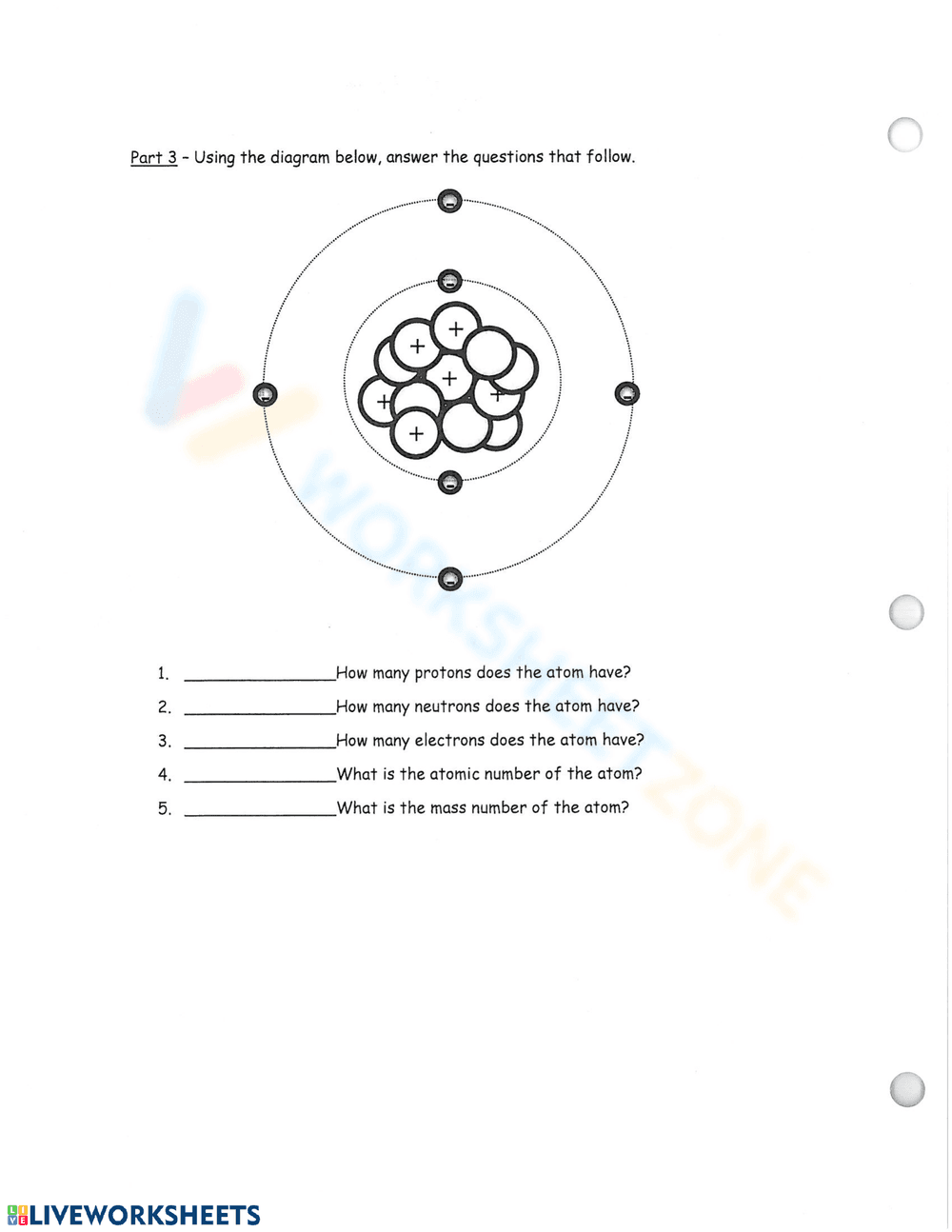Learn the Parts of the Atom: Worksheet - Page 2