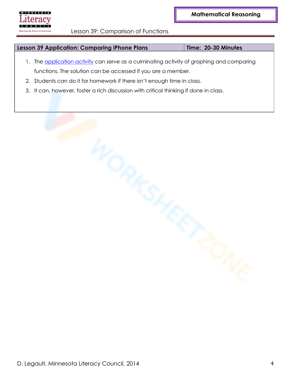 Comparison of Functions Worksheet - Page 4