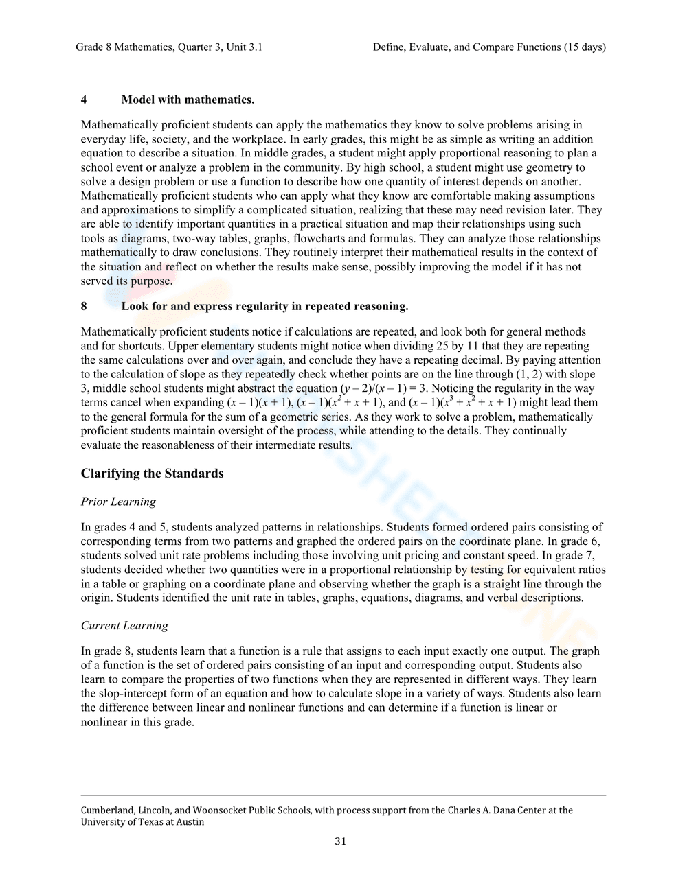 Define, Evaluate, and Compare Functions - Page 3