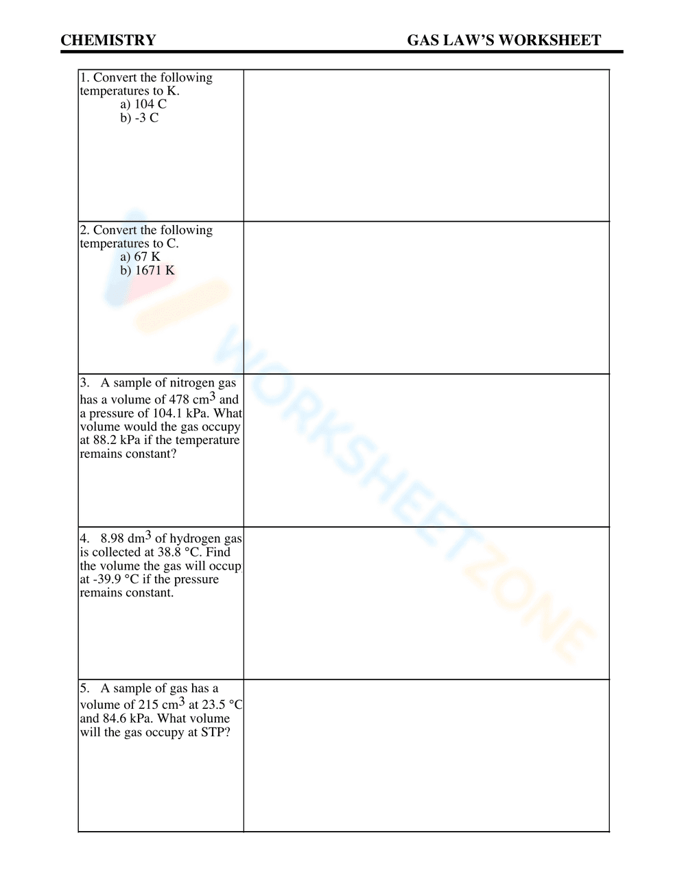 Explore the Gas Laws Worksheet - Page 2