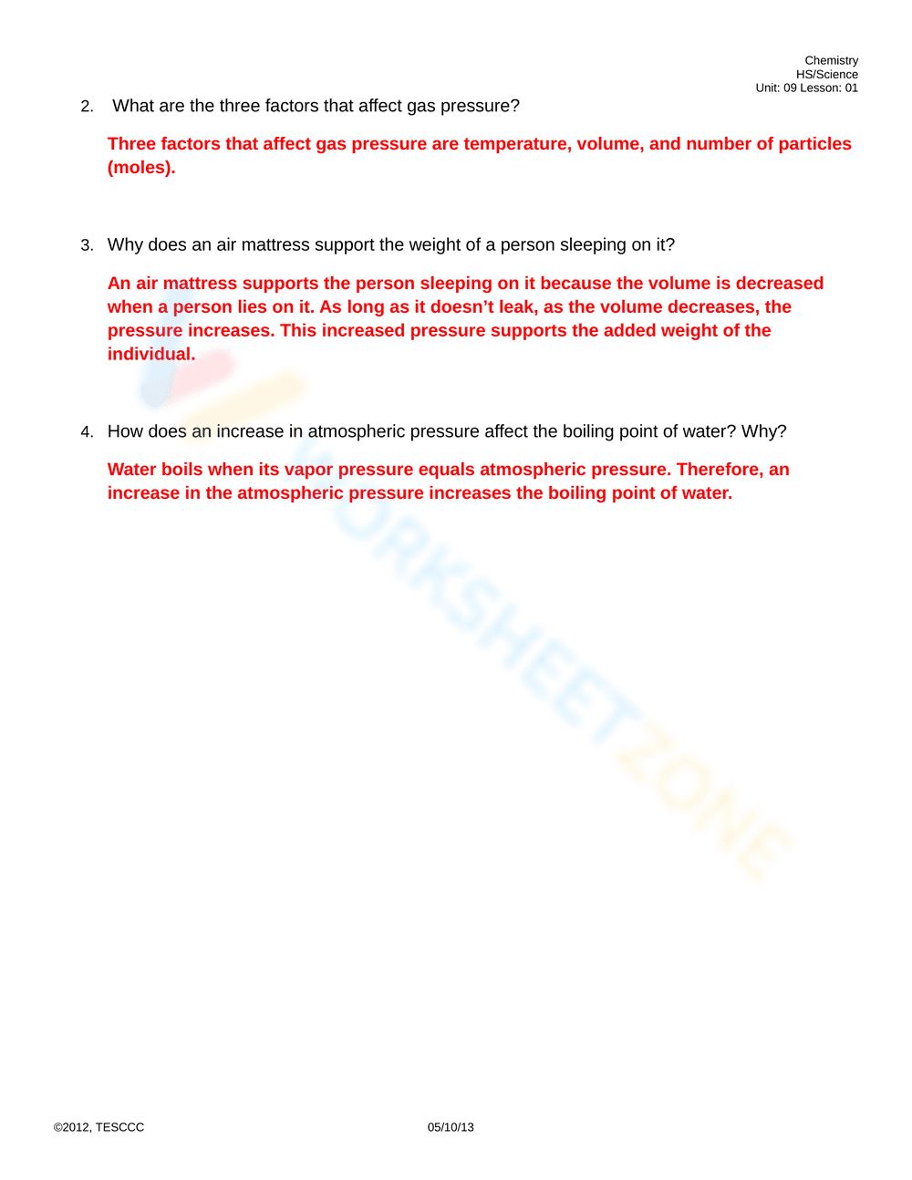 Practice with Gas Laws - Page 5