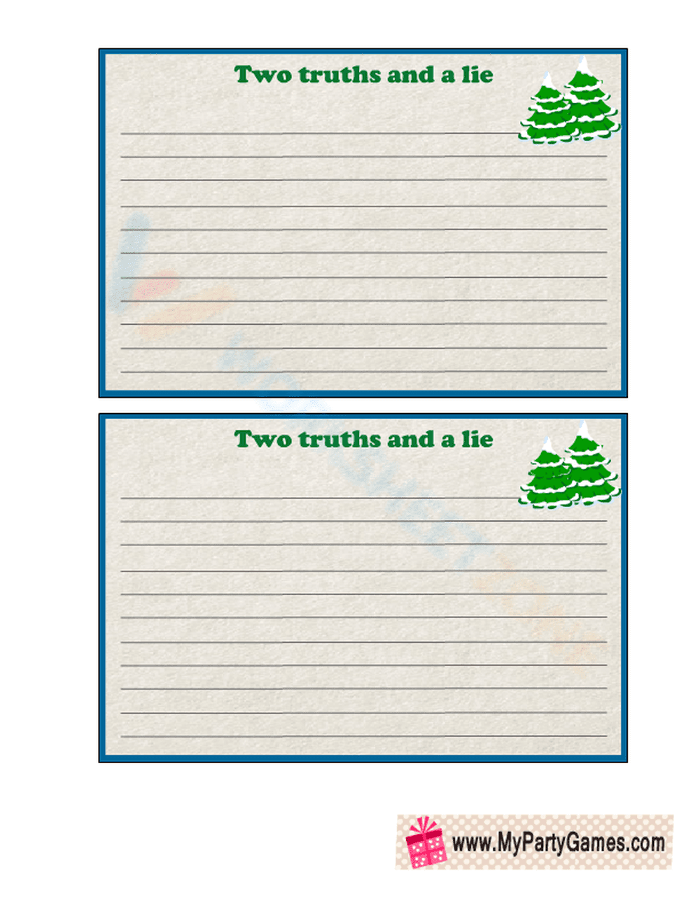 Two Truths and a Lie - Fun Activity - Page 1