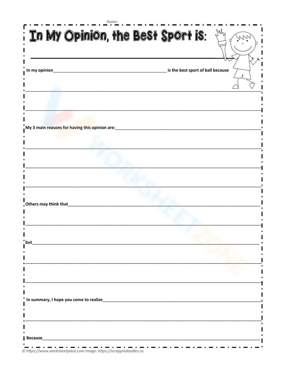 Best Sport: Opinion Writing - Page 1