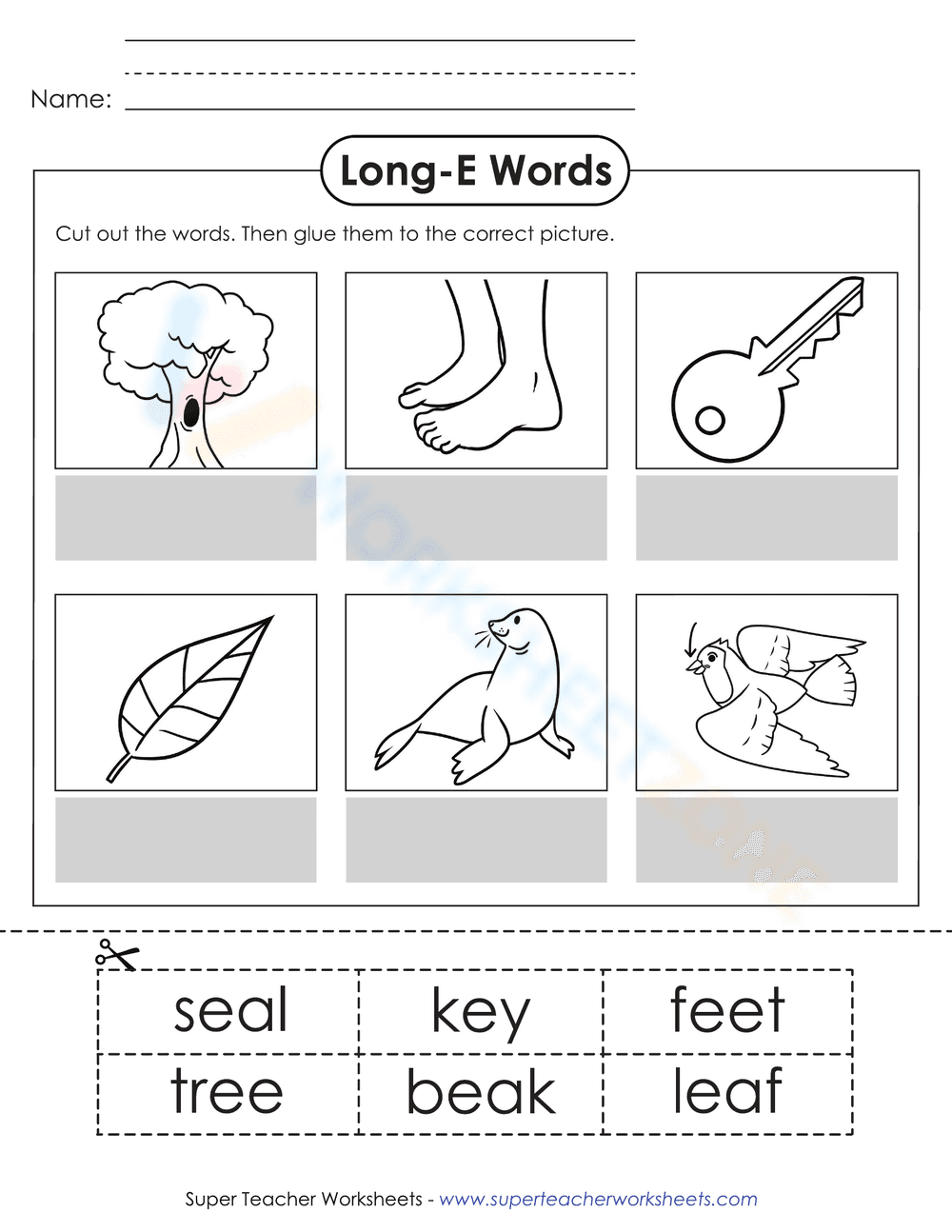Practicing with Long E Words - Page 1