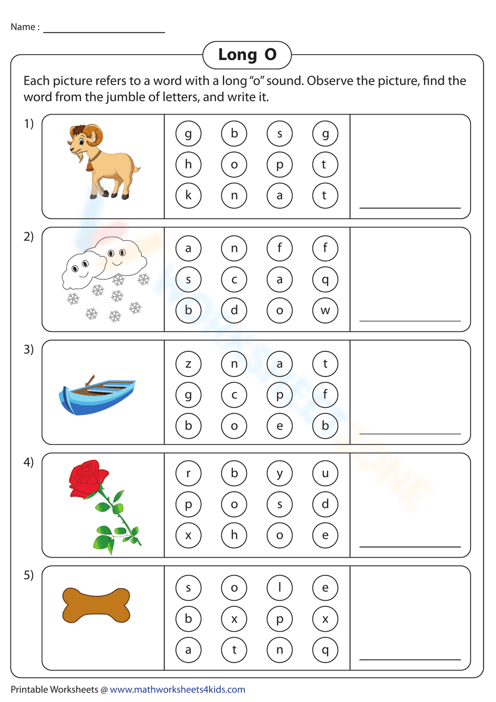 Long O Jumbles - Page 1