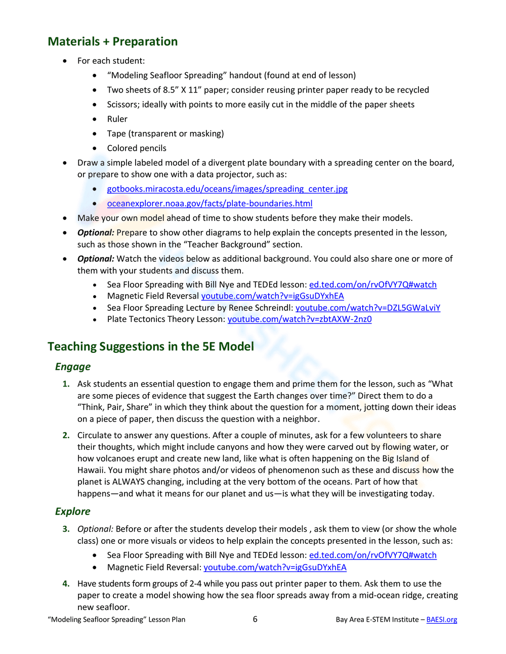 Modeling Seafloor Spread - Page 6