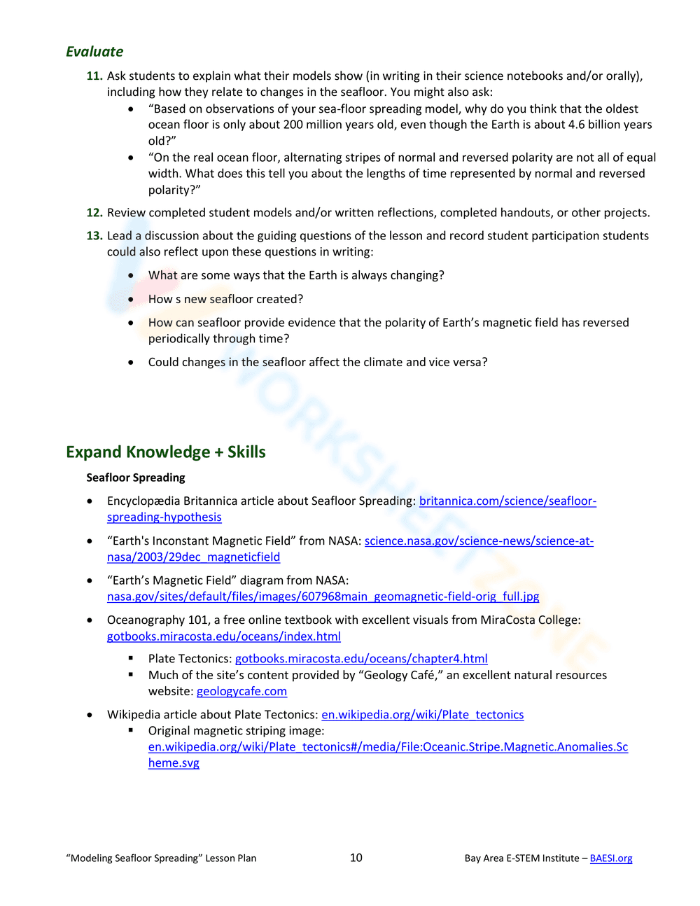 Modeling Seafloor Spread - Page 10
