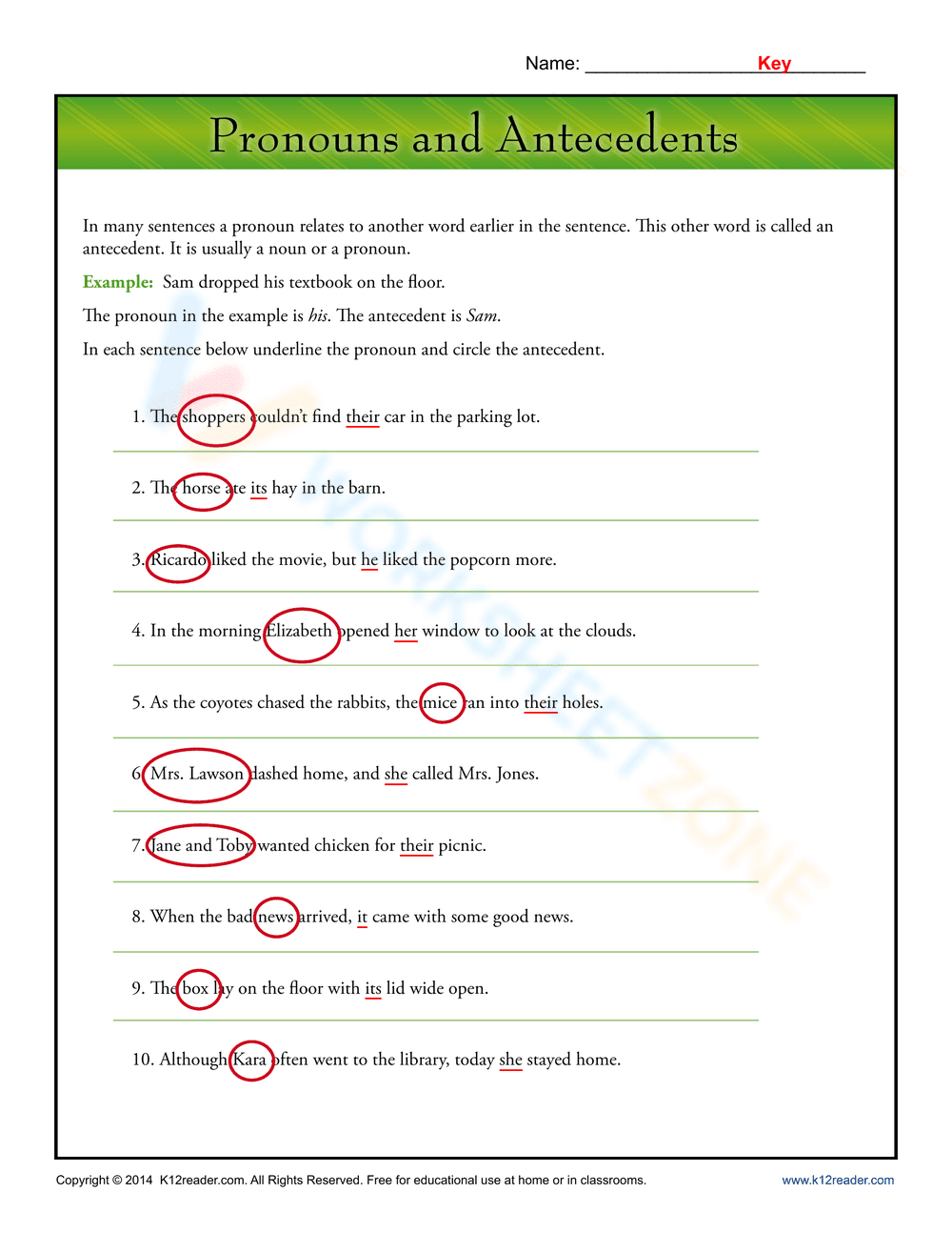 Pronouns and Antecedents - Page 2