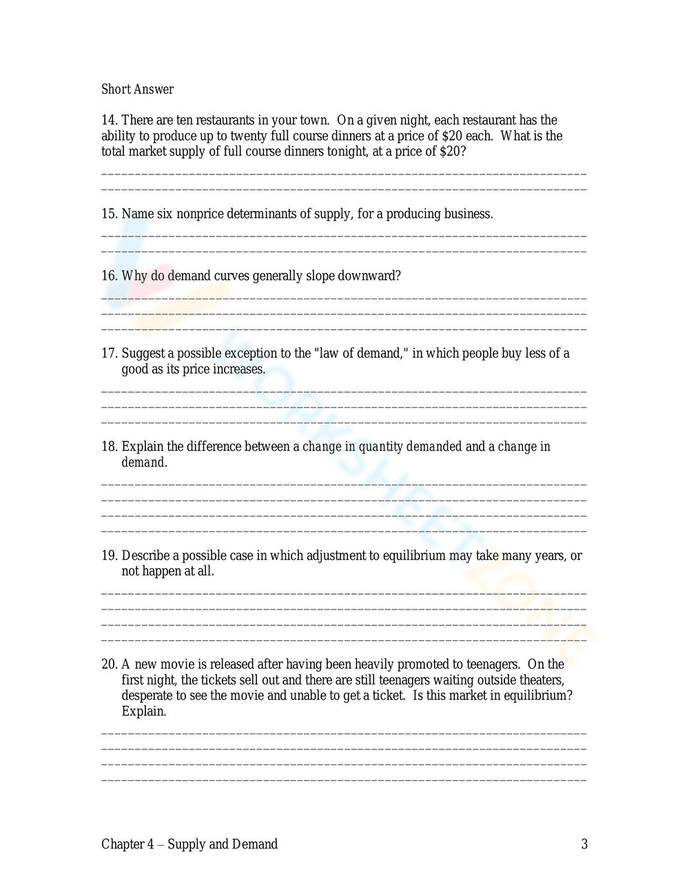Supply and Demand: Updated Practice - Page 3
