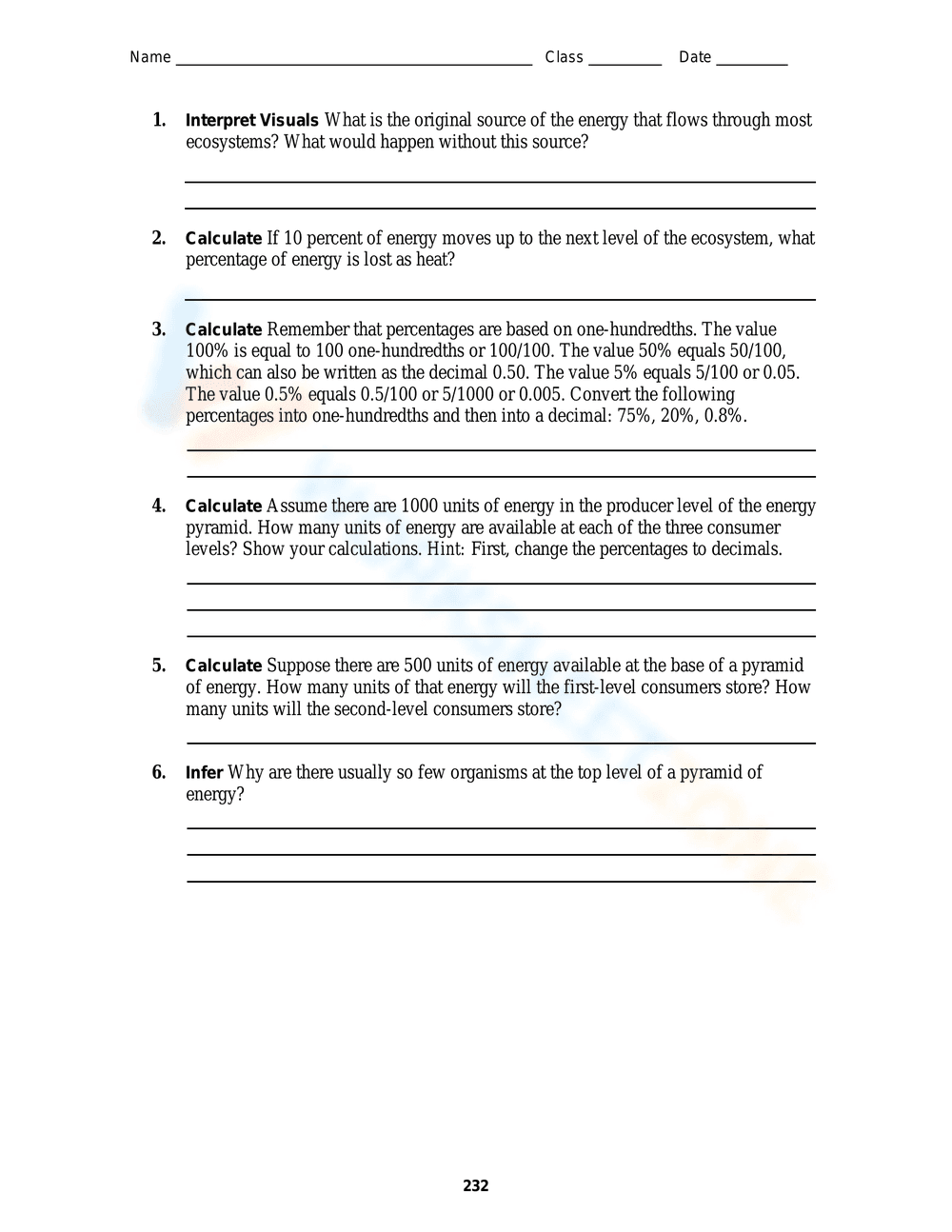 Practice with the Energy Pyramid - Page 1