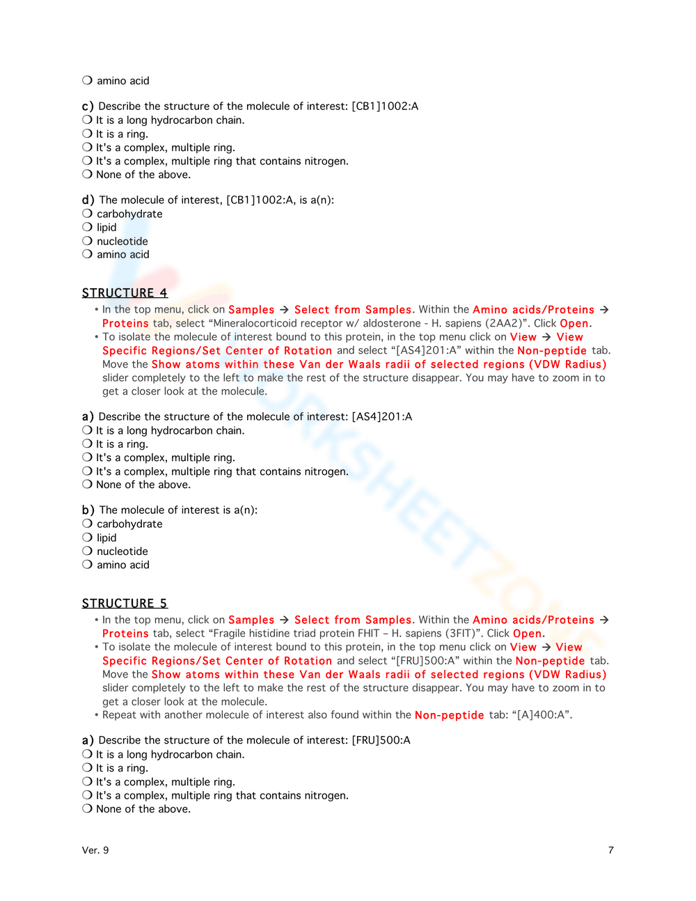 Macromolecules Exercise: Chemistry - Page 7