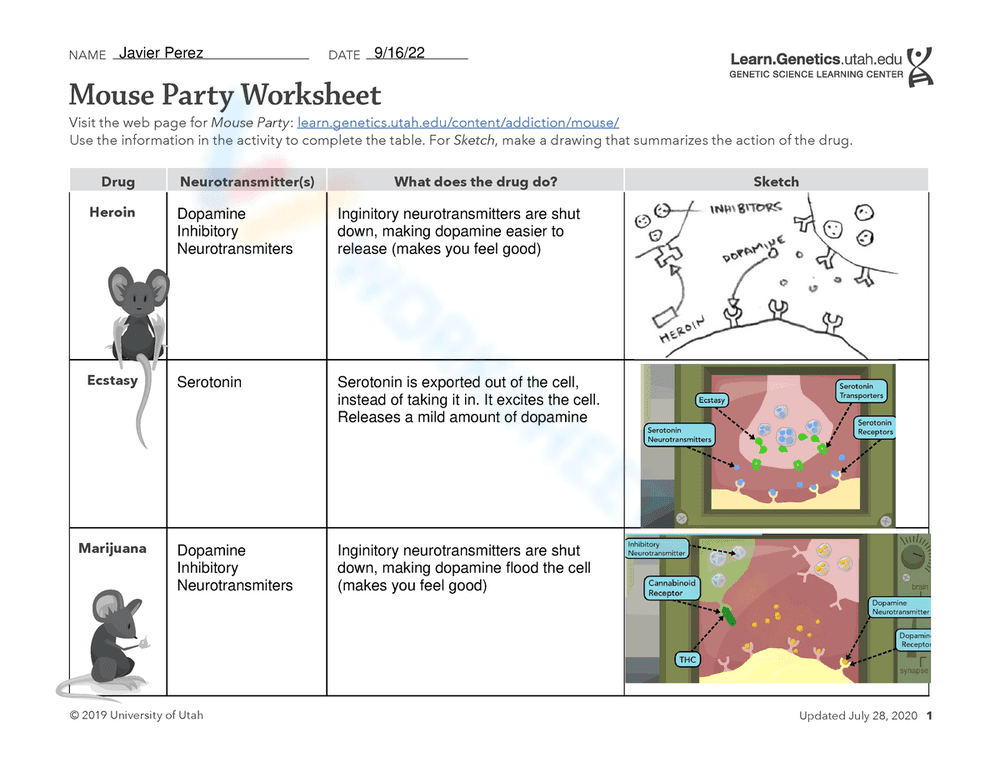 Interactive Mouse Party Worksheet - Page 1