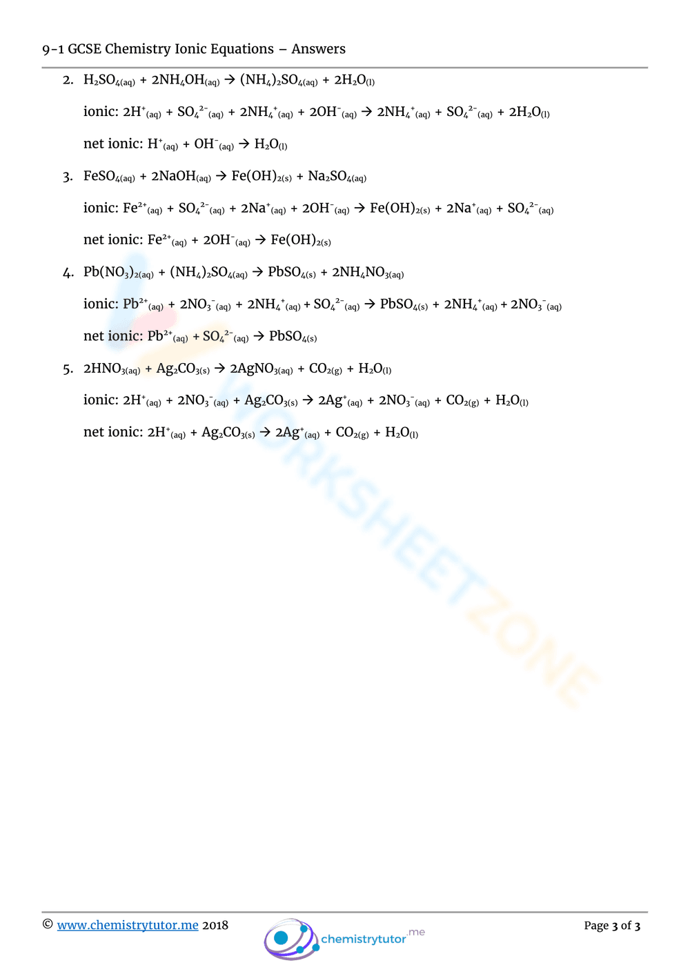 Updated Ionic Equations Worksheet - Page 3