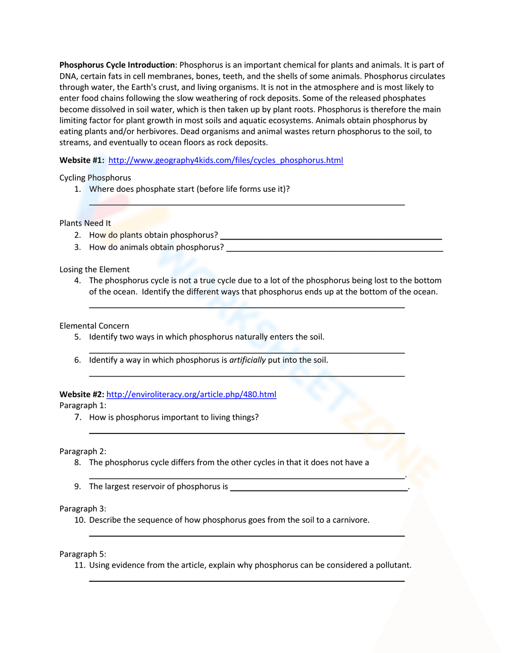 Biogeochemical Cycles Webquest - Page 4