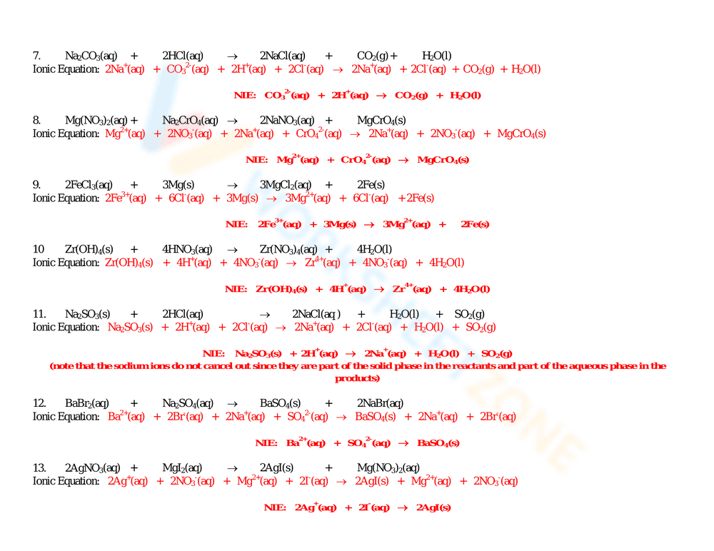 Net Ionic Equation Worksheet Answers - Page 2