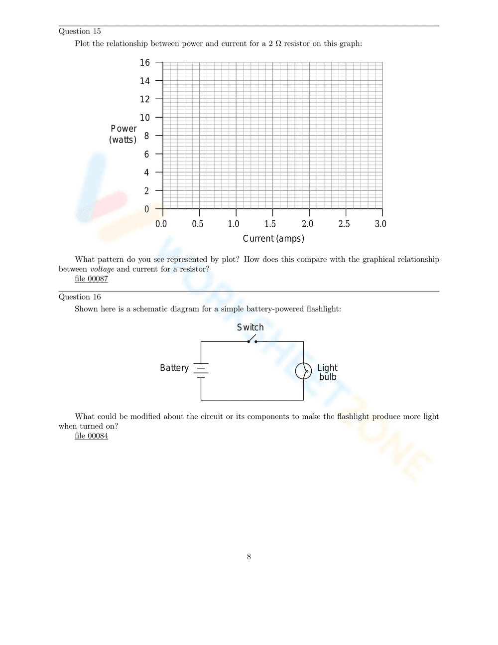 Ohm's Law Worksheet - Page 8