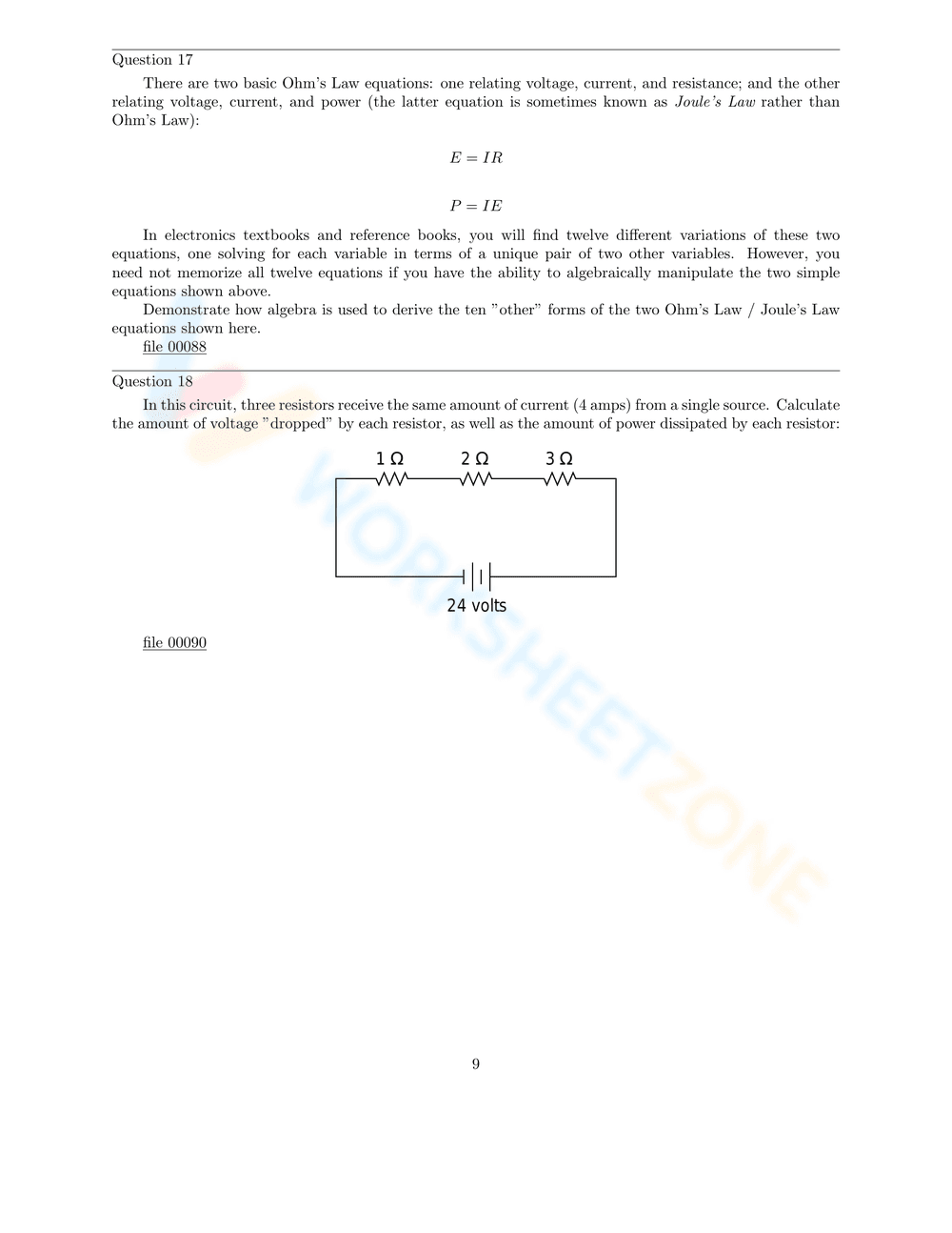 Ohm's Law Worksheet - Page 9
