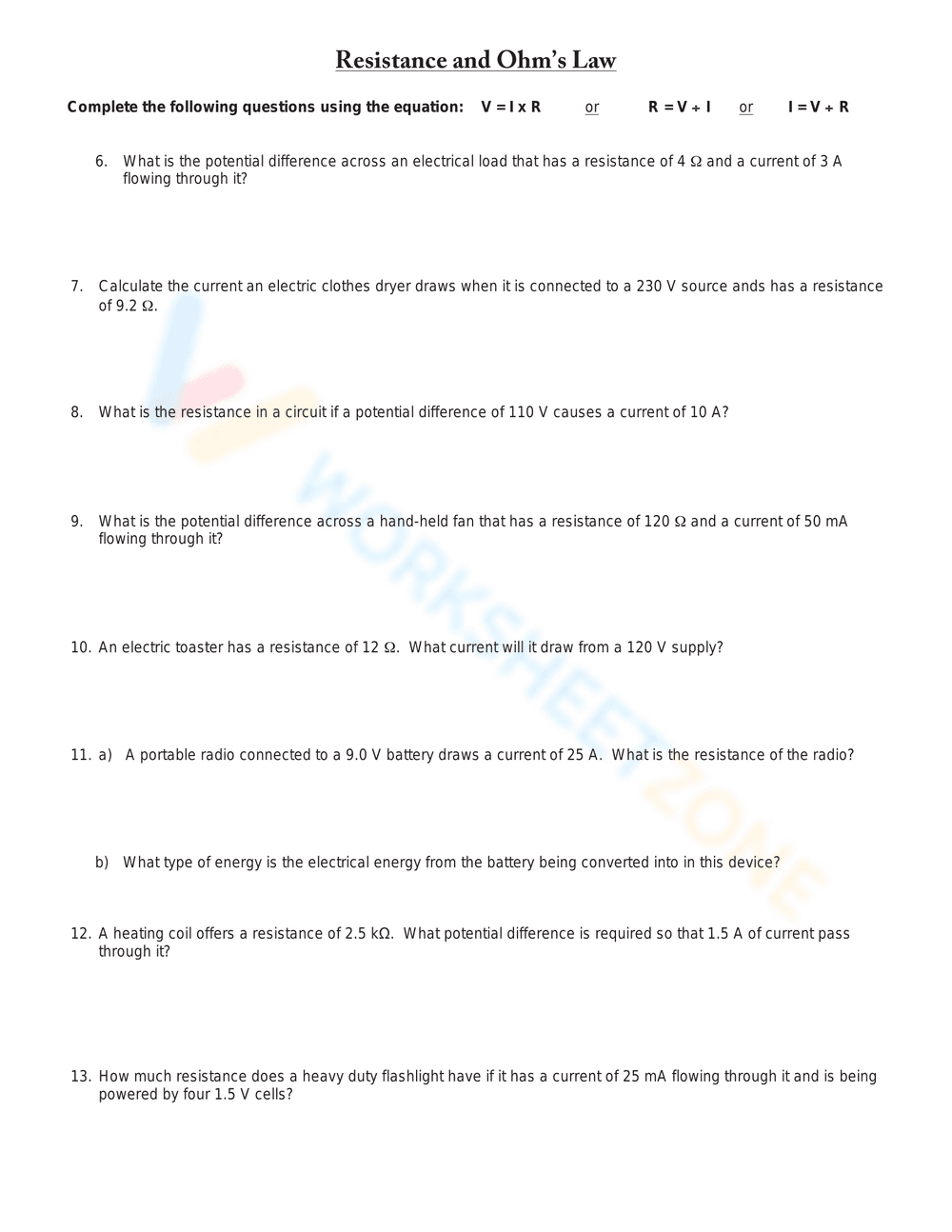 Updated Resistance Calculations Worksheet - Page 2