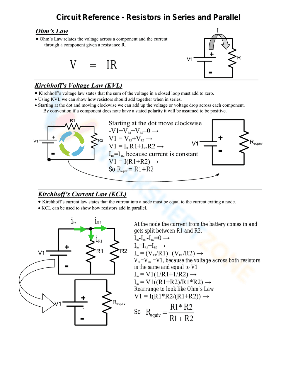Ohm's Law Worksheet: Basic Circuits - Page 2