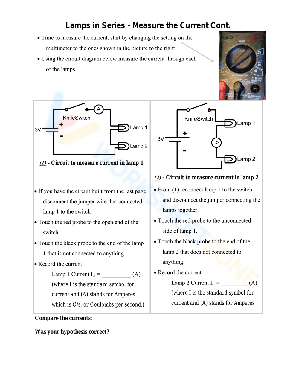 Ohm's Law Worksheet: Basic Circuits - Page 6