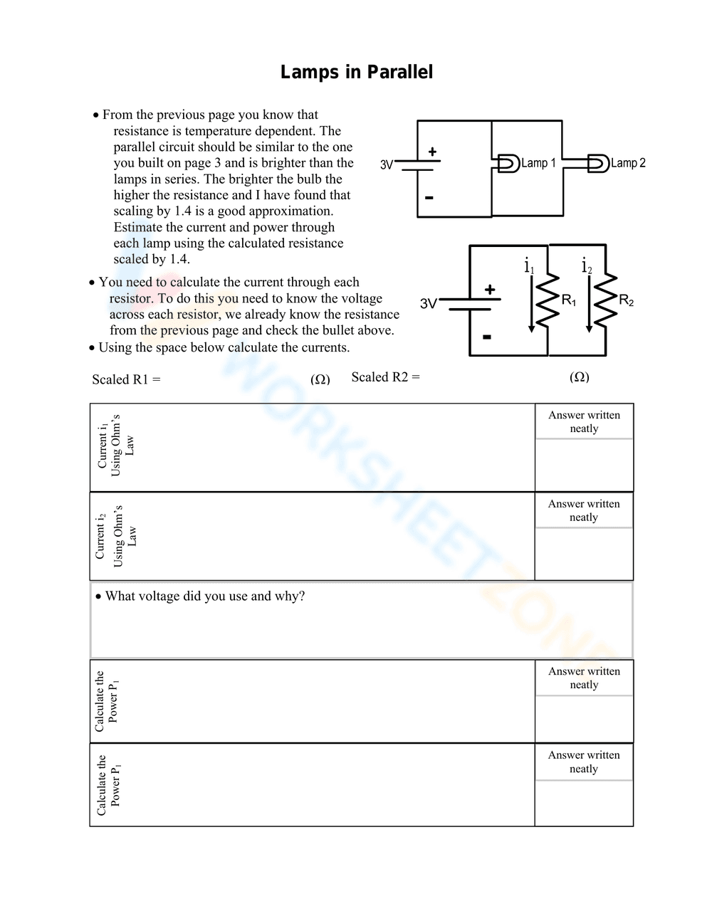Ohm's Law Worksheet: Basic Circuits - Page 9