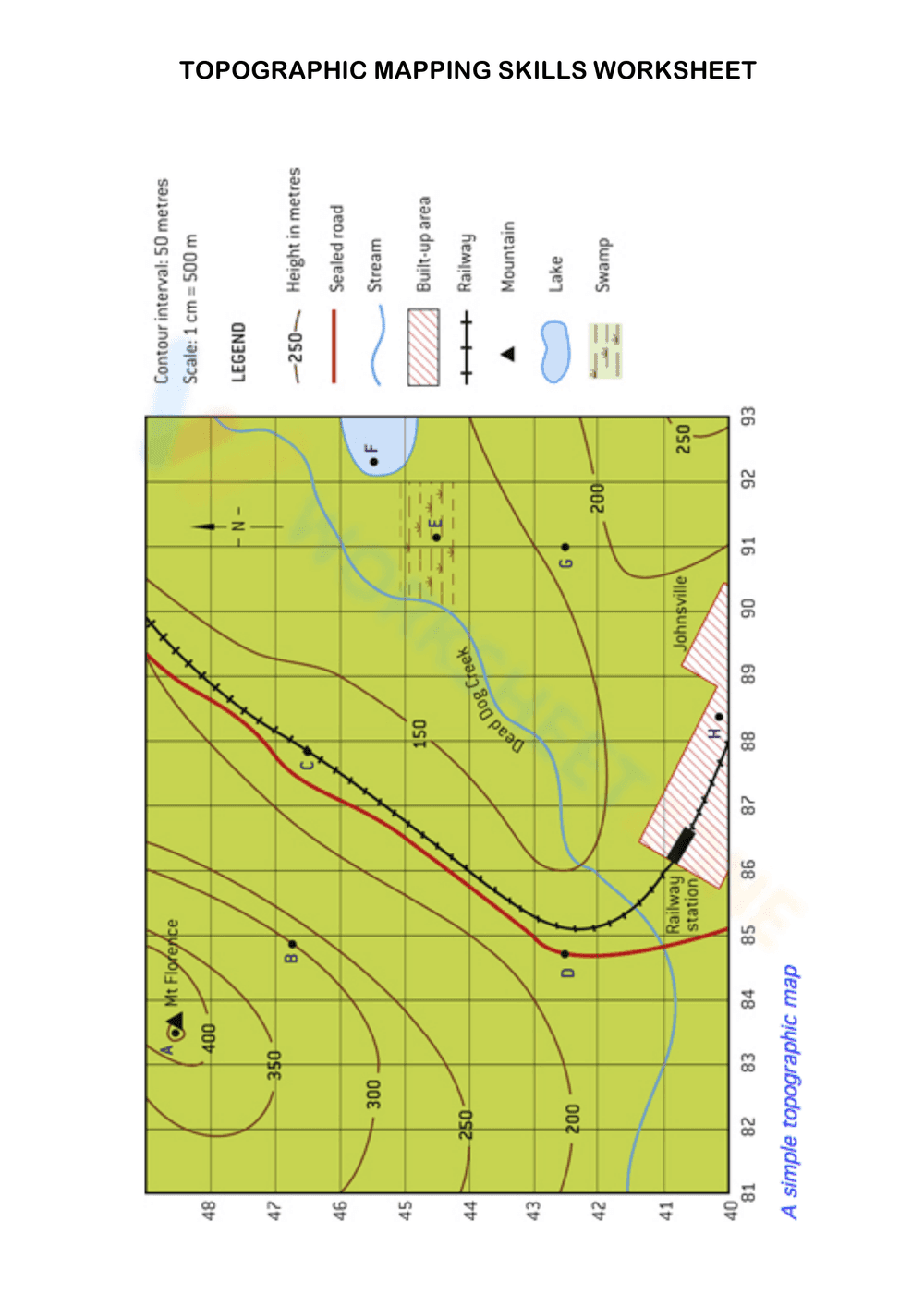 Topographic Mapping Skills: A Geography Worksheet - Page 2