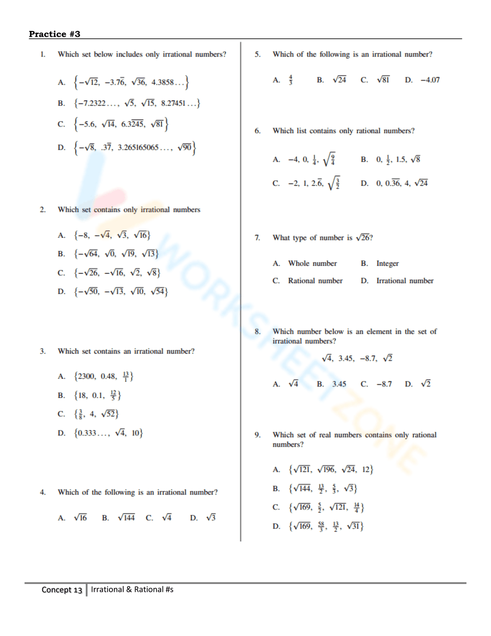 Rational & Irrational Numbers - Page 6
