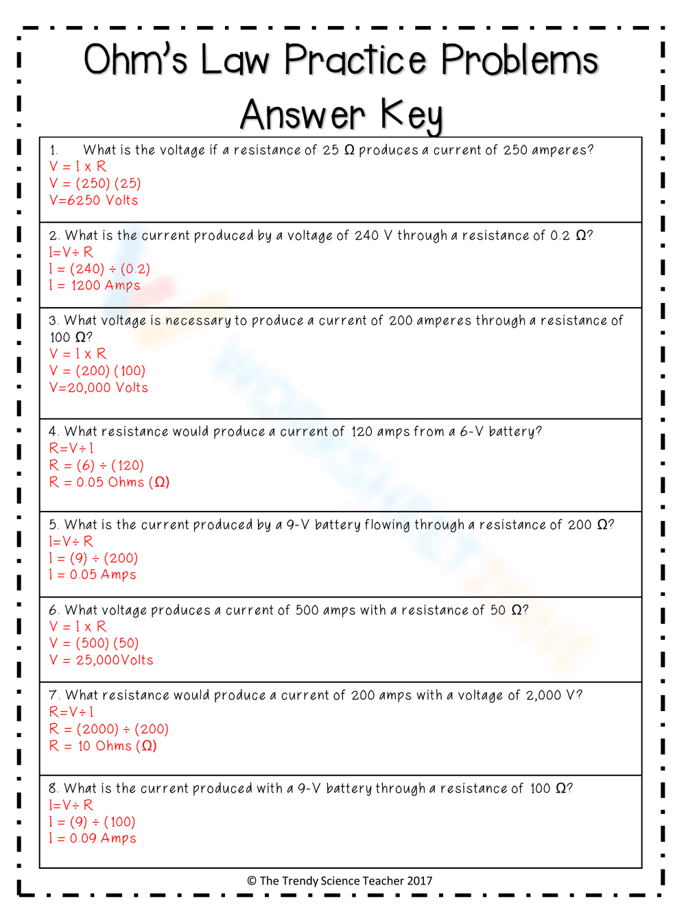 Solving Ohm's Law Practice Problems - Page 2