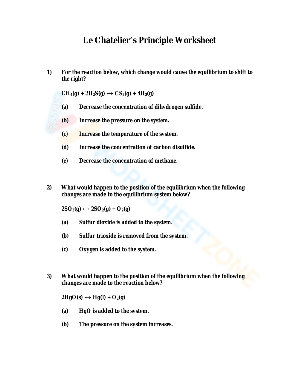 Understanding Le Chatelier's Principle - Page 1