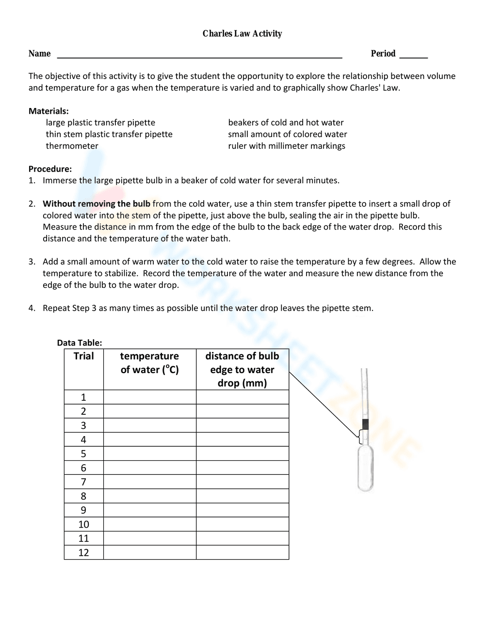 Charles's Law Activity - Page 1
