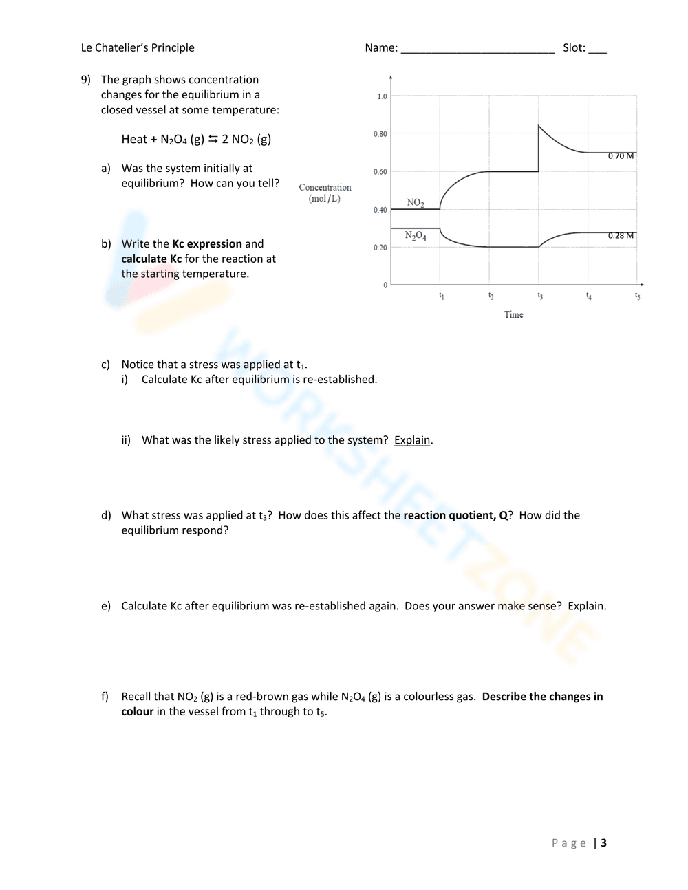Le Chatelier's Principle Practice - Page 3
