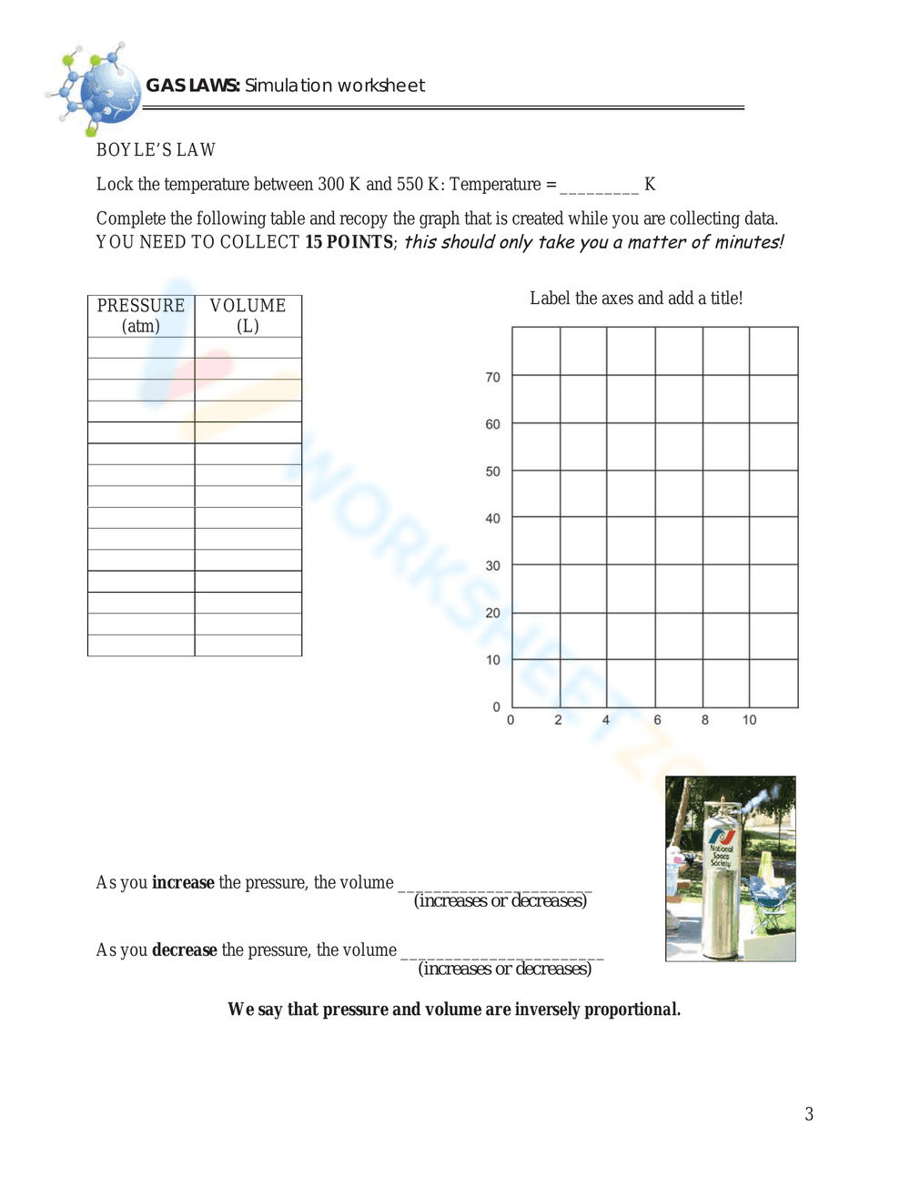 Advanced Charles's Law Worksheet - Page 3