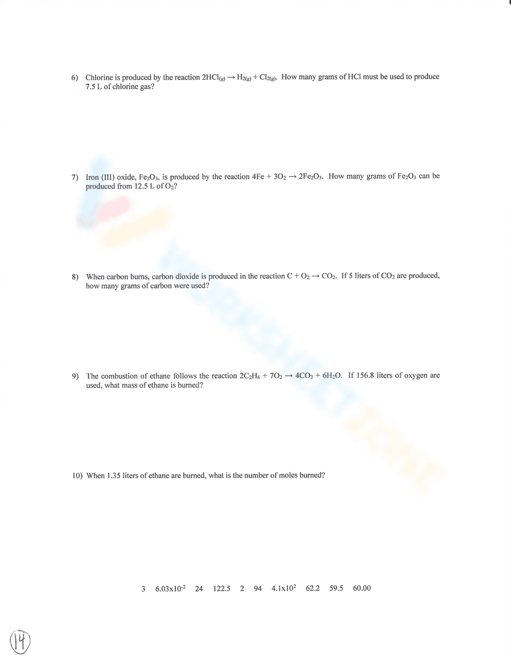 Charles's Law: Gas Laws Chemistry Worksheet - Page 13