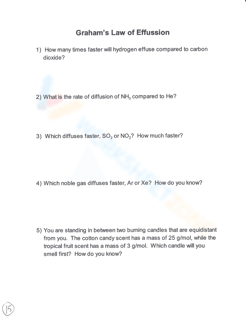 Charles's Law: Gas Laws Chemistry Worksheet - Page 14