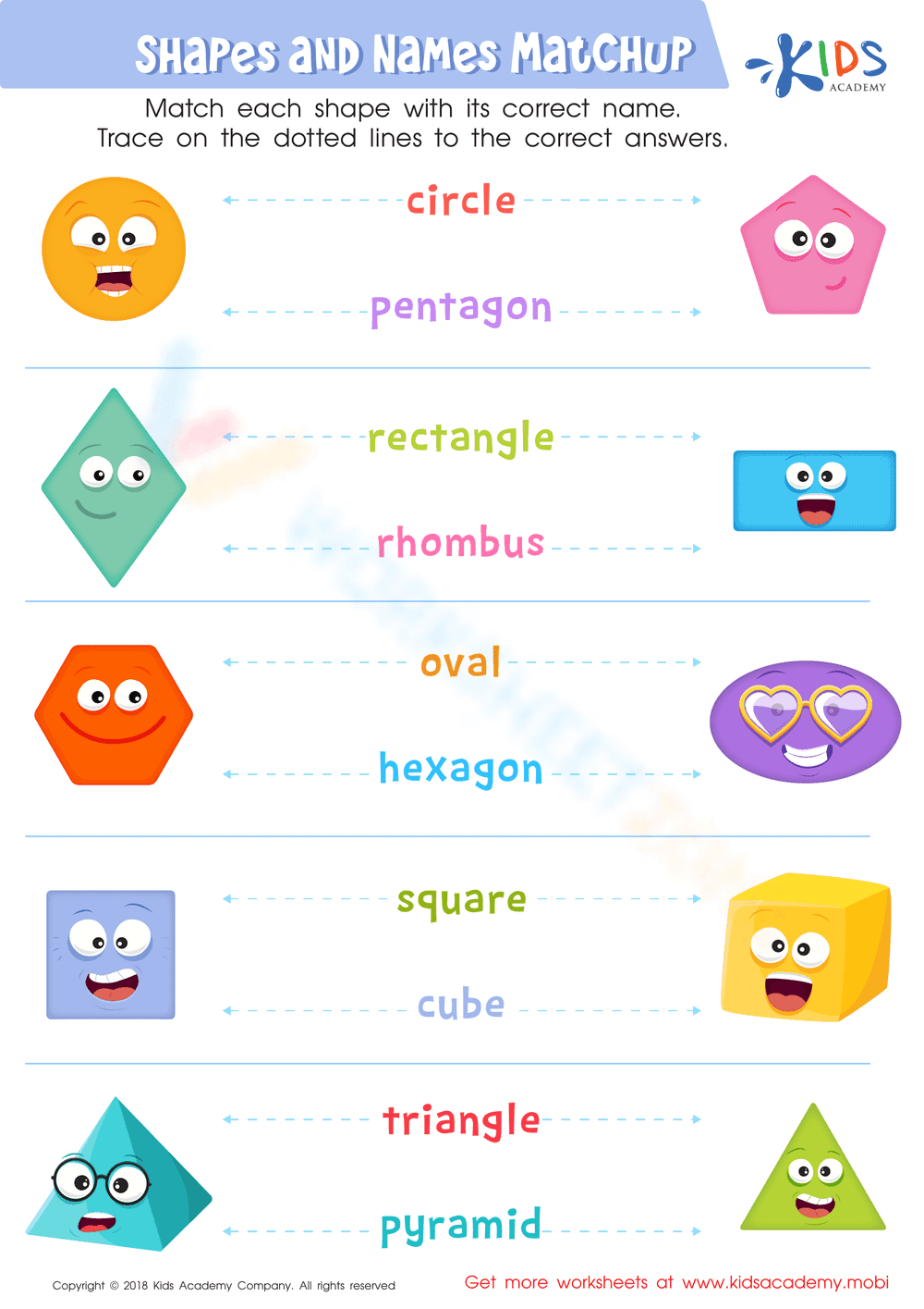 Match Shapes and Names - Page 1