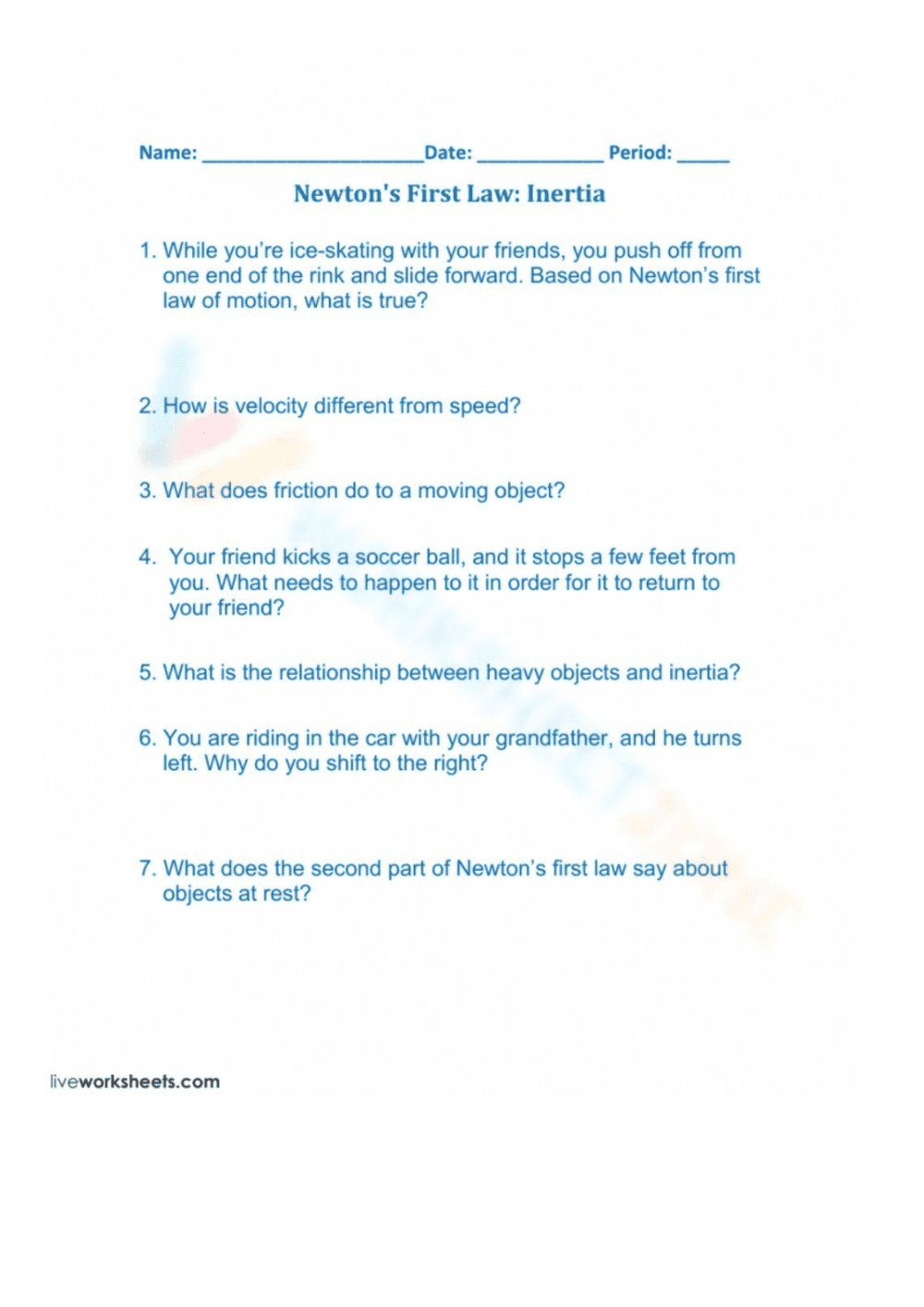Explore Newton's First Law: Inertia - Page 1